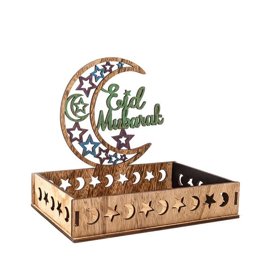 Eid Mubarak wood tray