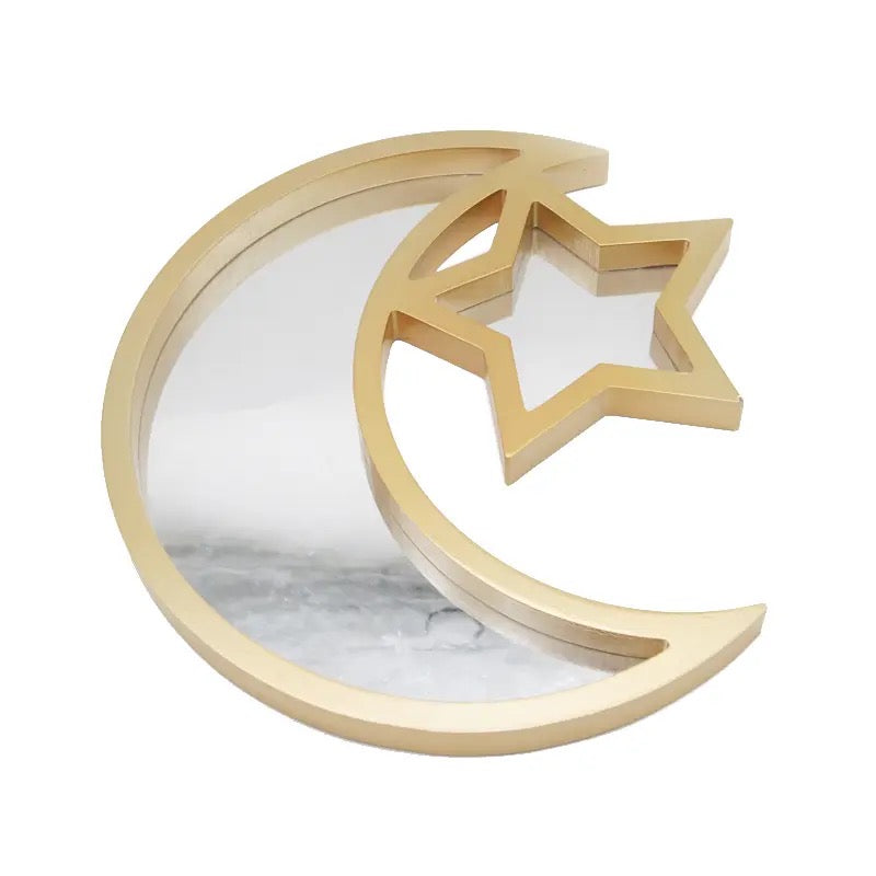 Moon and star mirror tray