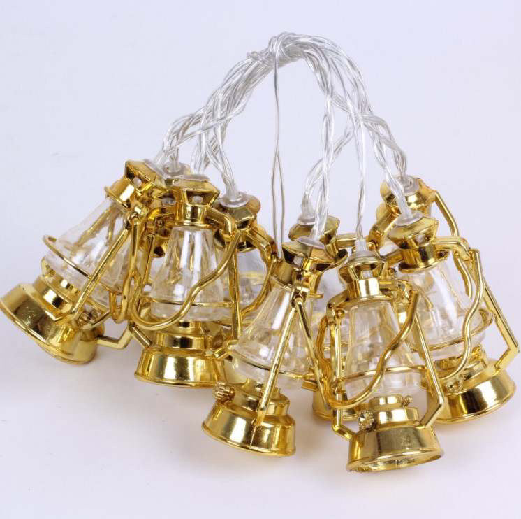 Golden Lantern Curtain Lights