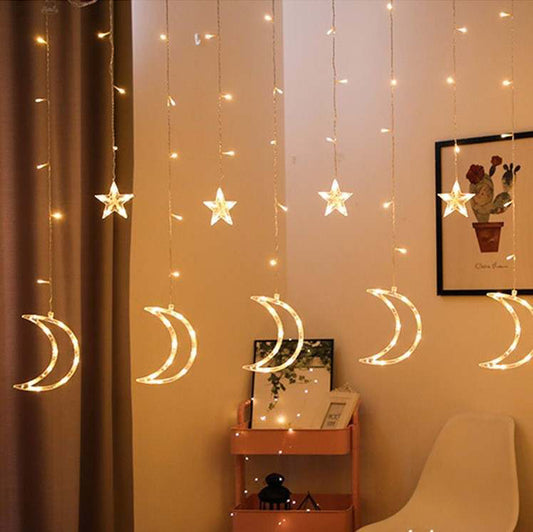 Moon and Star Curtain Light